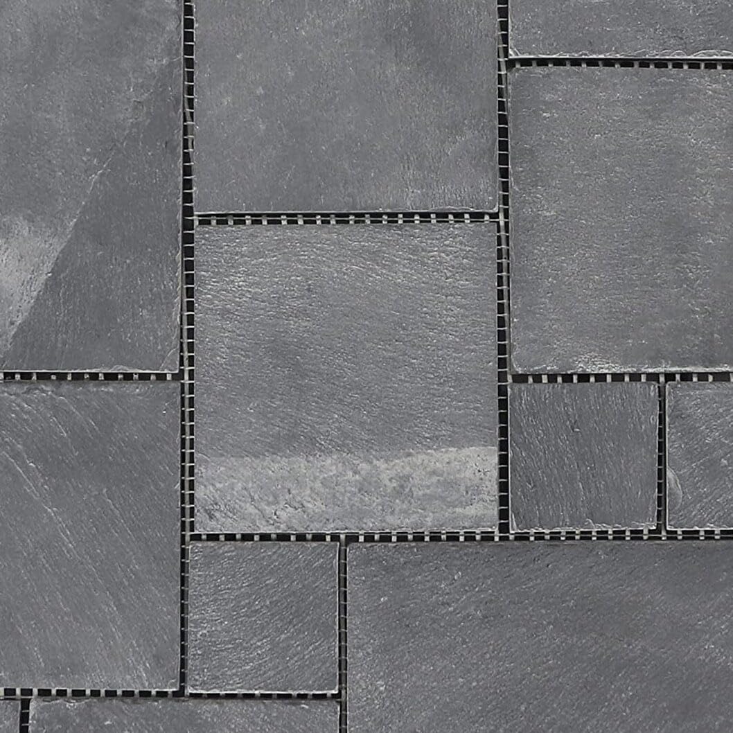 Black Slate Stone Tile 18 Pack - Black