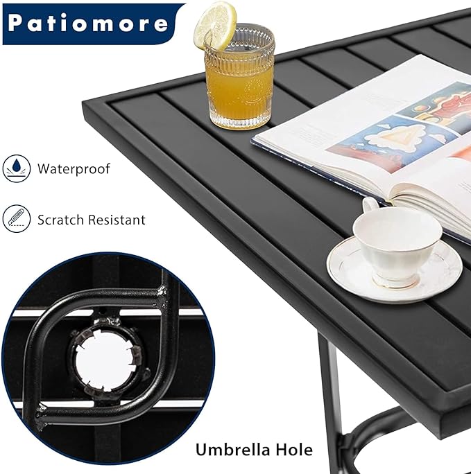 Outdoor Bar Height Bistro Table with Umbrella Hole