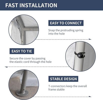 6x8ft Portable Shelter Shed, 7ft High Outdoor Storage with UV Resistant and Waterproof Tarp