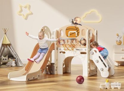 9 in 1 Toddler Slide, Kid Slide for Toddlers Age 1-3 with Ring Toss