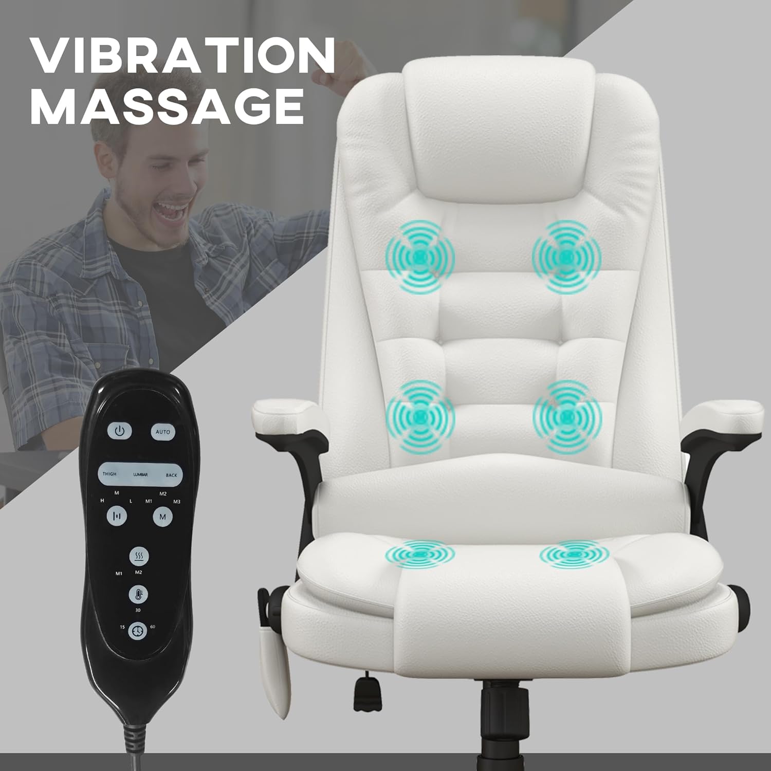 High Back Vibration Massage Office Chair with 6 Vibration Points