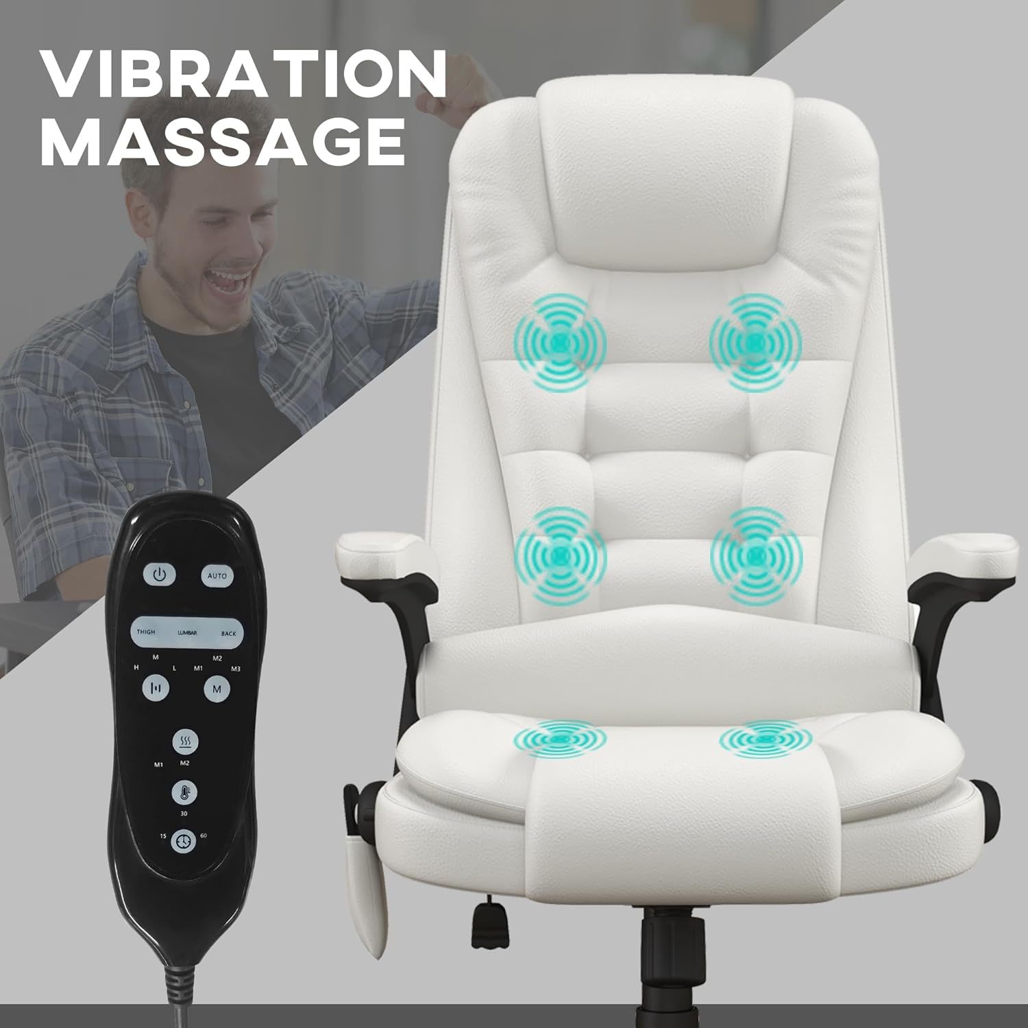 High Back Vibration Massage Office Chair with 6 Vibration Points