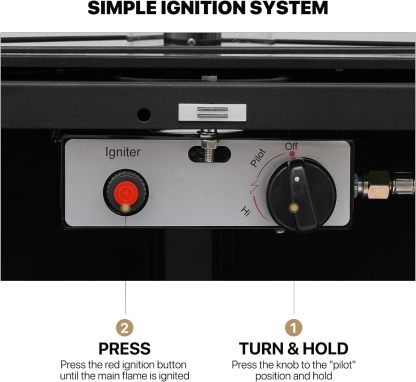 42000 BTU Propane Pyramid Patio Heater with Wheels and Glass Tube Flame Burner Outdoor Patio Heater for Commercial Use, Residential, Garden, Backyard, Porch, Deck, Balcony (Black)