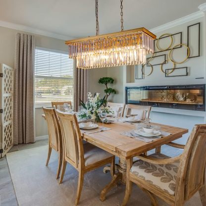 9-Light Crystal Chandelier 34.5 inch, Contemporary Modern Chandeliers Adjustable for Living Room