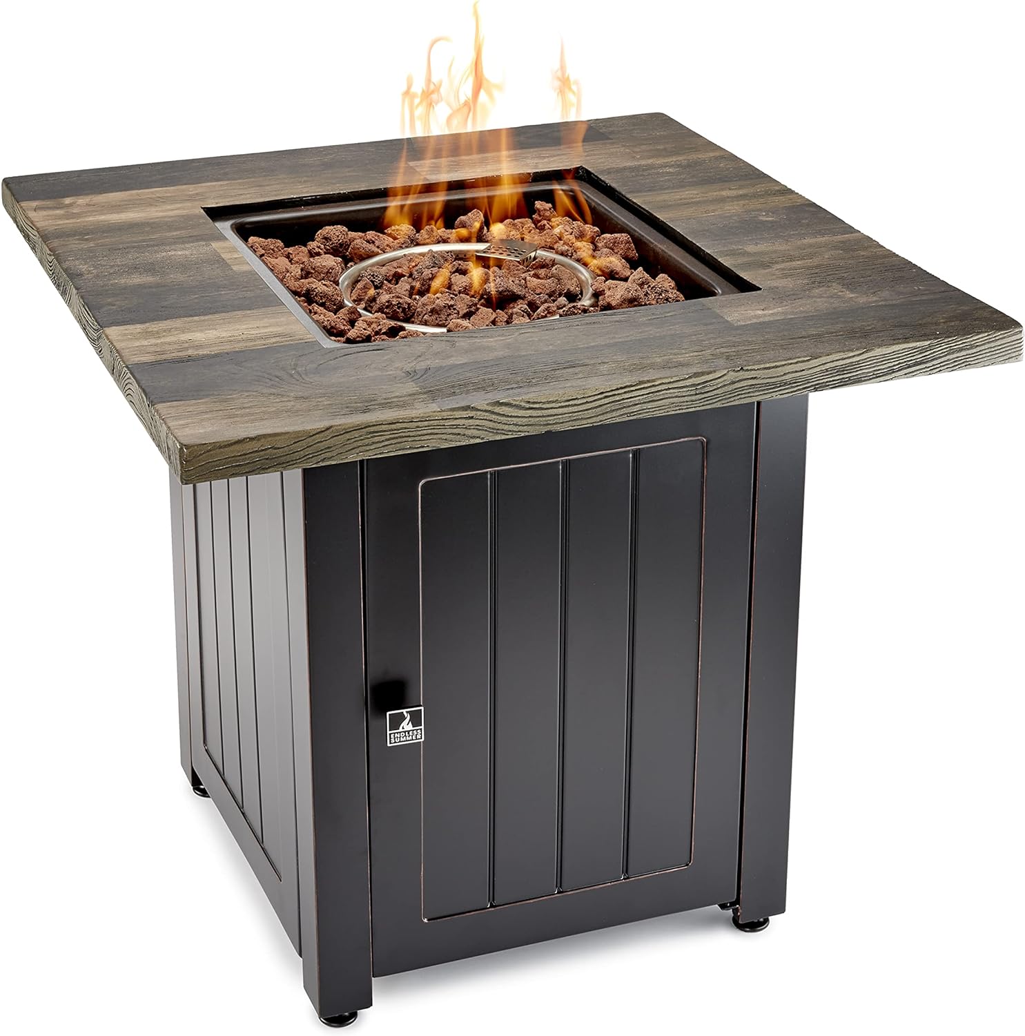 Brown 28” Square Gas Fire Table