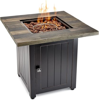 Brown 28” Square Gas Fire Table