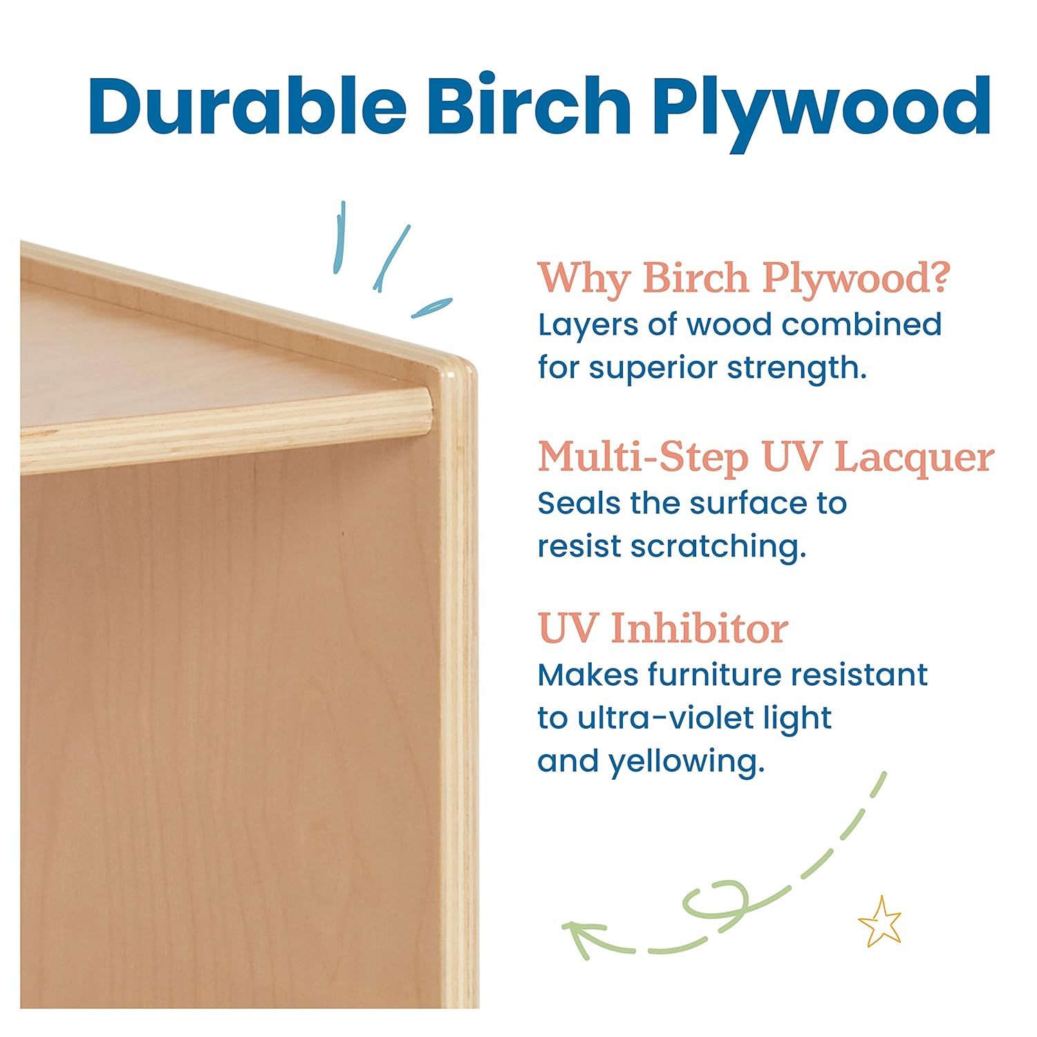 Single-Sided Bi-Directional Mirror, Kids Furniture, Natural