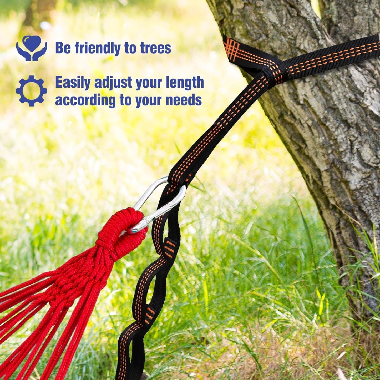 Camping Hammock Breathable Fabric Hammock with Tree Straps for Hanging Durable Hammock Up to 450lbs Portable Hammock with Travel Bag,Perfect for Garden Outdoor/Indoor Patio Backyard