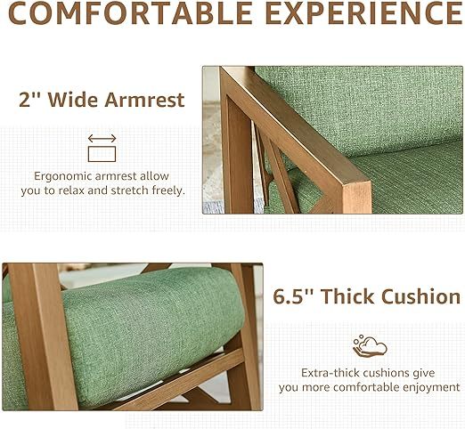 Rocking Bistro Set, 3 Piece Outdoor Patio Conversation Furniture Set with 2 Rockers and 1 Metal Coffee Table with Thick Cushions