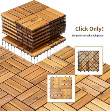 1 ft. x 1 ft. Acacia Wood Deck Tile in Brown