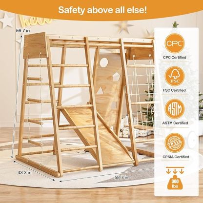 Indoor Jungle Gym for Kids 2-6yrs, Upgraded 8-in-1 Climbing Toy