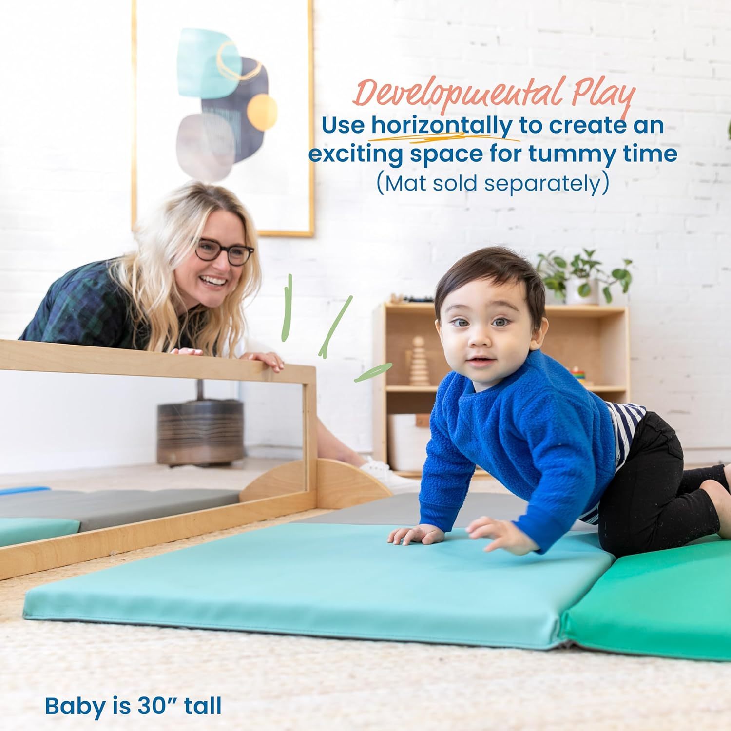 Single-Sided Bi-Directional Mirror, Kids Furniture, Natural