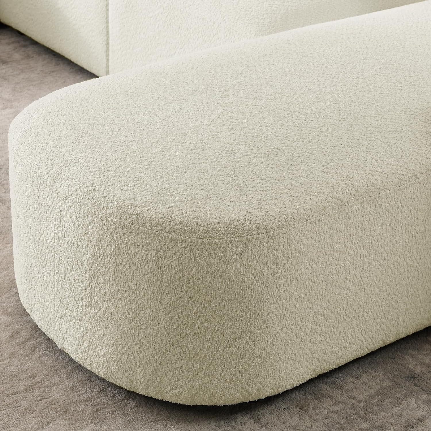 Modular Sectional Sofa, Boucle L-Shaped Couch with Left Side Chaise