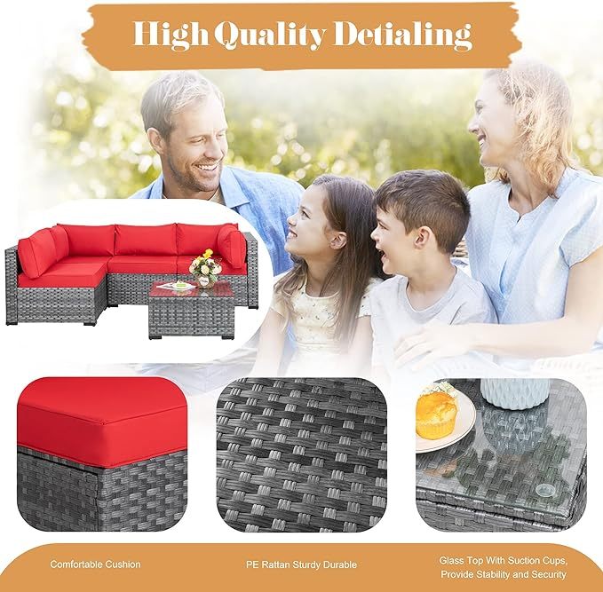 Wicker Rattan Outdoor Patio All Weather Furniture w/Removable Cushions