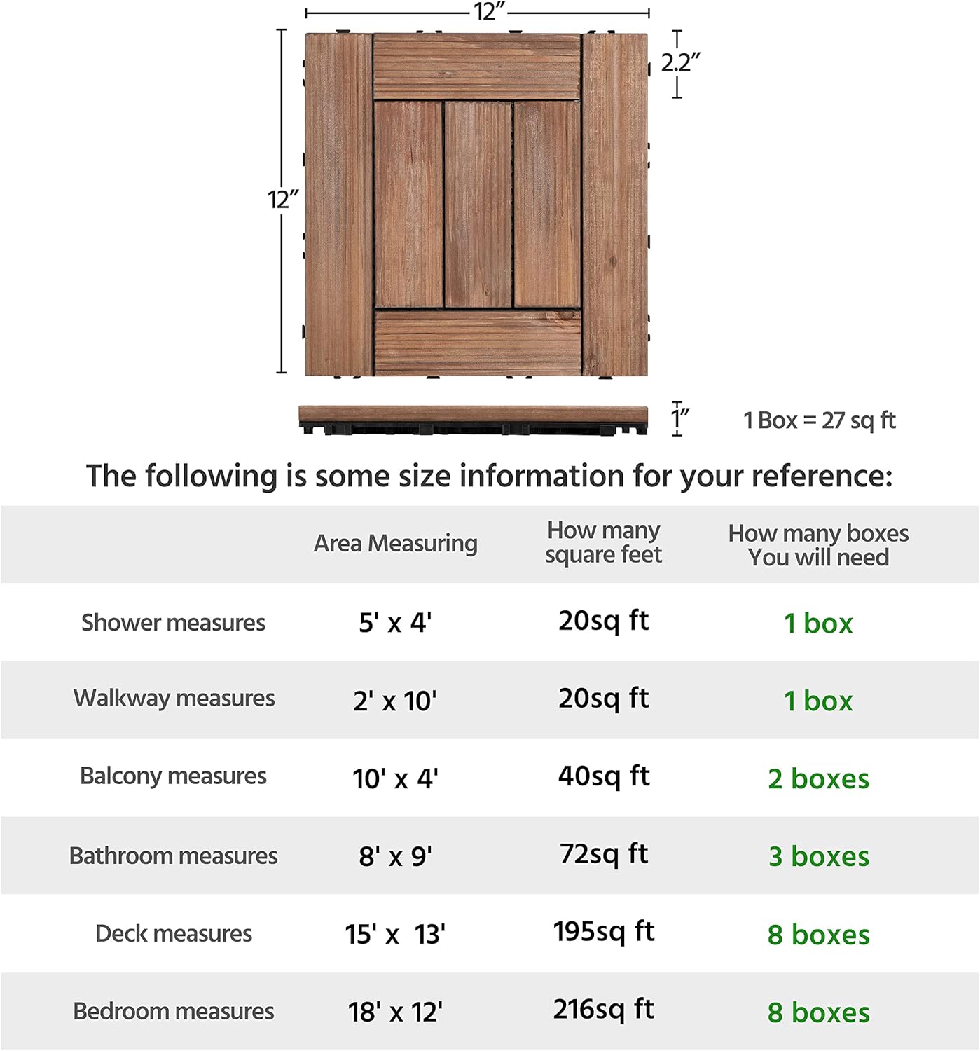  Wooden Flooring Patio Deck Tiles Interlocking Tiles