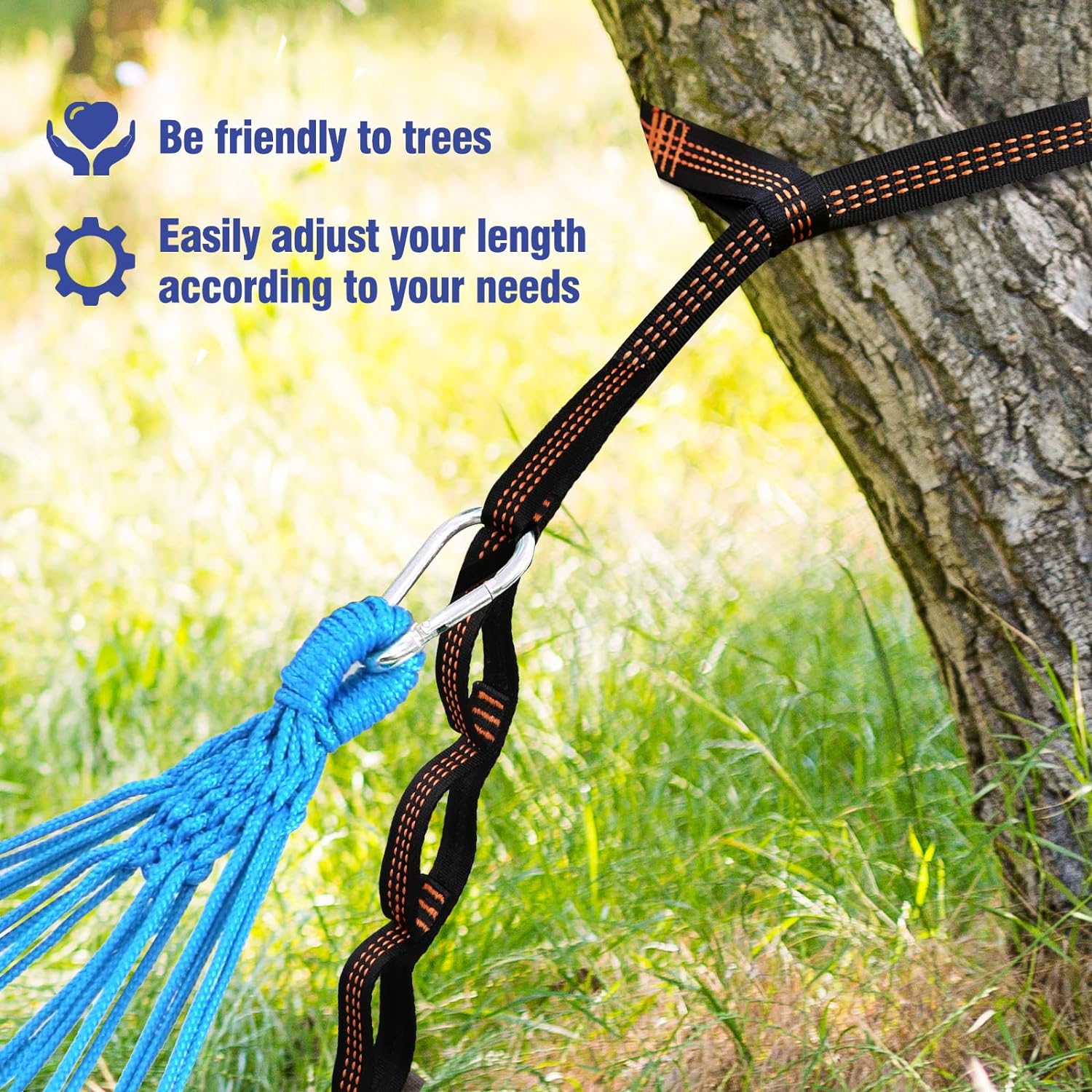 Camping Hammock Breathable Fabric Hammock with Tree Straps for Hanging Durable Hammock Up to 450lbs Portable Hammock with Travel Bag,Perfect for Garden Outdoor/Indoor Patio Backyard