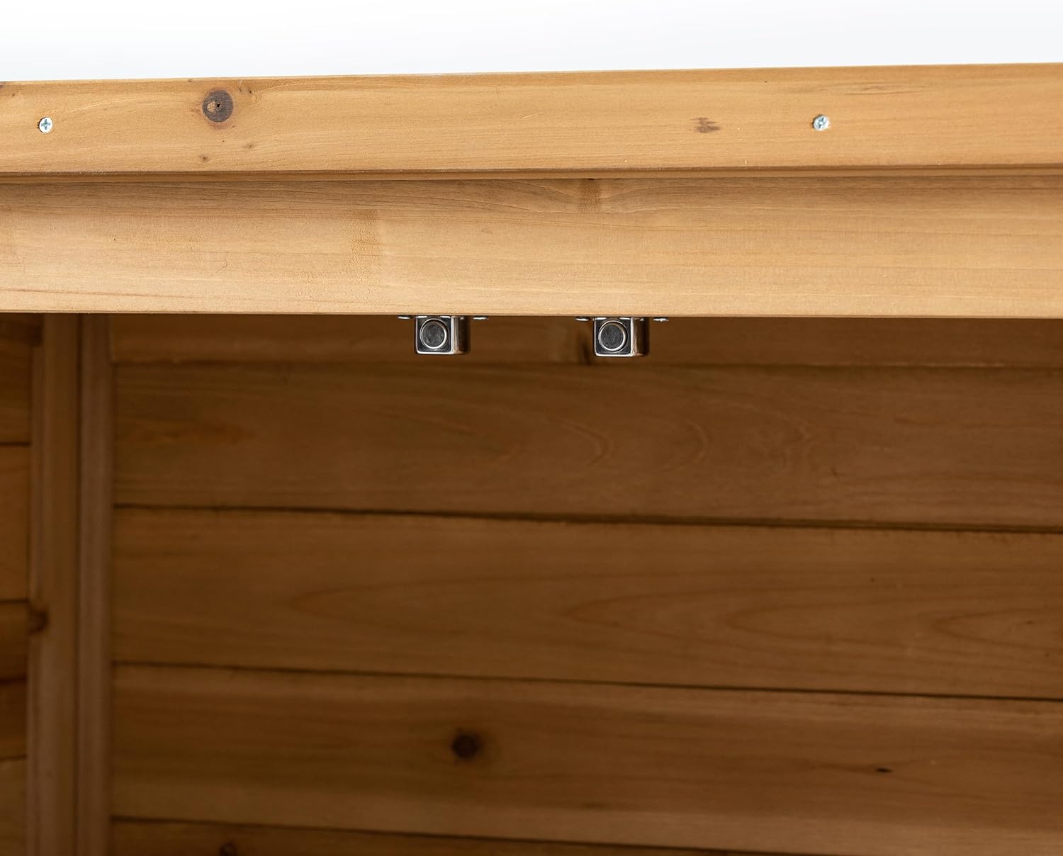 Outdoor Storage Cabinet with 3 Shelves, Wooden Garden Shed with Double Doors& Waterproof Roof, Outside Utility Tall Tool Organizer for Garden Farm Backyard