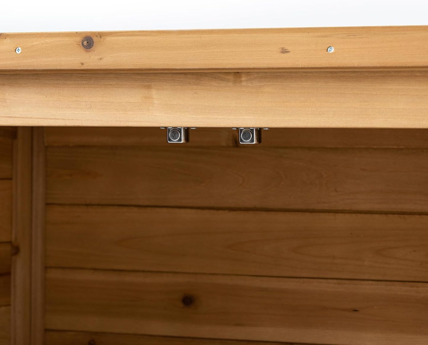 Outdoor Storage Cabinet with 3 Shelves, Wooden Garden Shed with Double Doors& Waterproof Roof, Outside Utility Tall Tool Organizer for Garden Farm Backyard