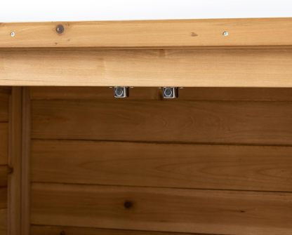 Outdoor Storage Cabinet with 3 Shelves, Wooden Garden Shed with Double Doors& Waterproof Roof, Outside Utility Tall Tool Organizer for Garden Farm Backyard