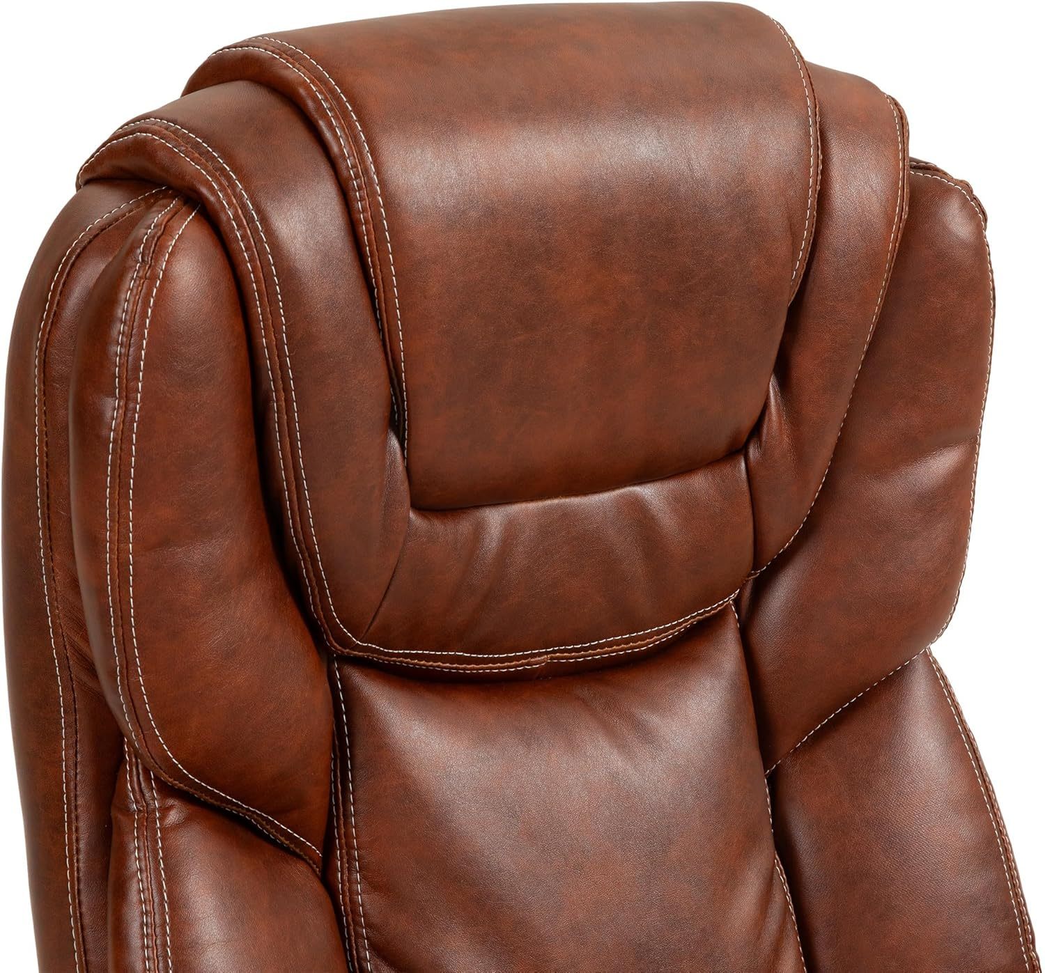 Padded Armrest, Swivel Wheels, Executive PU Leather Computer Chair, Adjustable Height
