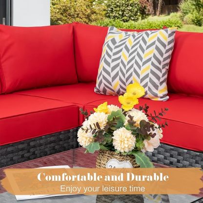 Wicker Rattan Outdoor Patio All Weather Furniture w/Removable Cushions