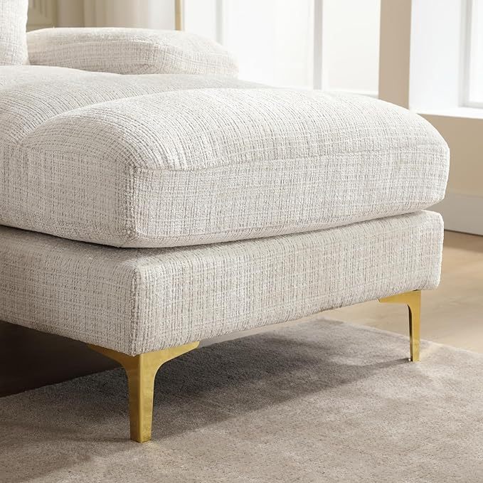 U-Shaped Sectional Sofa, Modern Chenille Tufted Overstuffed Comfy Cloud 4 Seater Couch