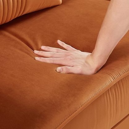 79”W Velvet Small Sofa Couch, Modern Oversized Loveseat with 2 Matching Pillows