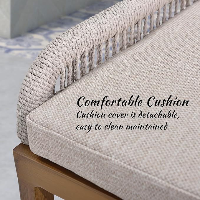 3 Pieces Patio Bar Set Modern Aluminum Table and Wicker Bar Chairs Set