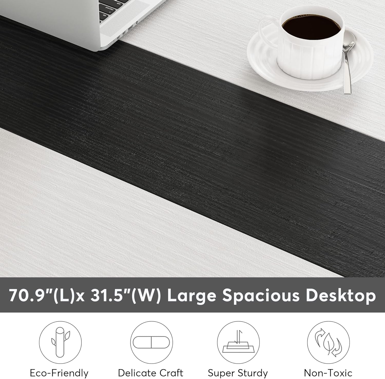 70.8 x 31.5 inch Large Office Desk Computer Table Study Writing Desk Workstation