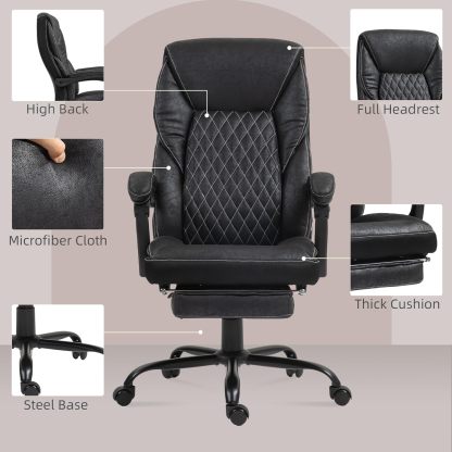 Reclining Swivel Chair with High Back and Adjustable Height