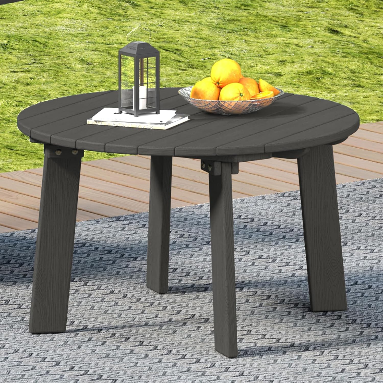 Outdoor Round Coffee Table, Adirondack Patio Coffee Table
