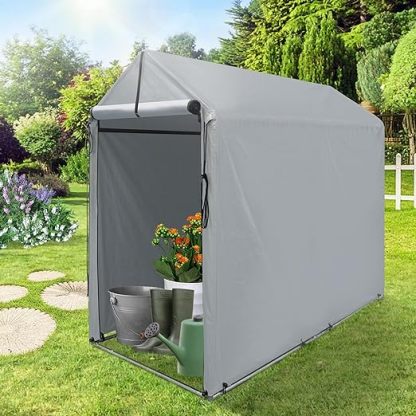 6 x 3Ft Outdoor Storage Shed Heavy Duty Portable Storage Shelter with Roll-up Zipper Door for Bike
