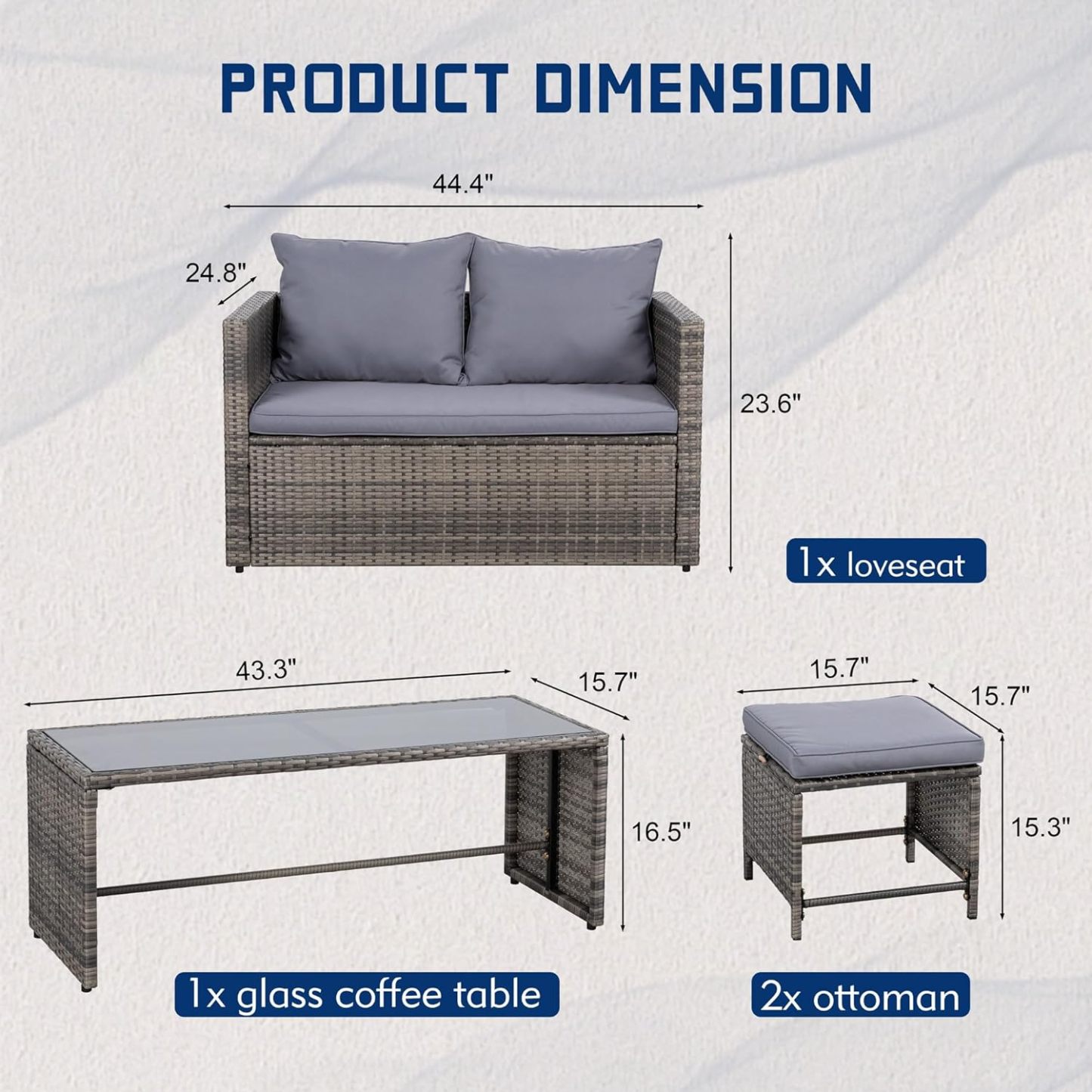 Patio Furniture 4 Pieces Wicker Patio Furniture Sets