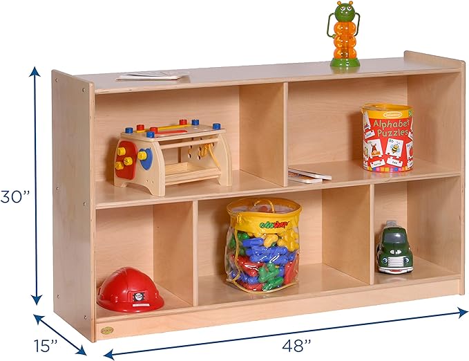 2-Shelf Storage Unit Classroom or Daycare Furniture, Kids Room Organizer and Book Shelves