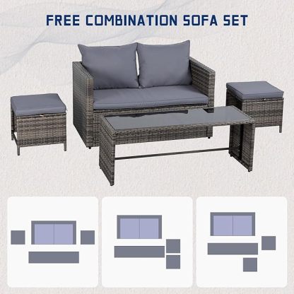 Patio Furniture 4 Pieces Wicker Patio Furniture Sets