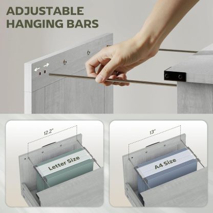 Rustic Farmhouse Filing Cabinet with Barn Doors for A4/Letter Size 15.7"D x 18.1"W x 29.5"H