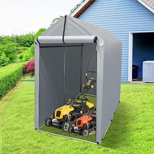 6 x 3Ft Outdoor Storage Shed Heavy Duty Portable Storage Shelter with Roll-up Zipper Door for Bike