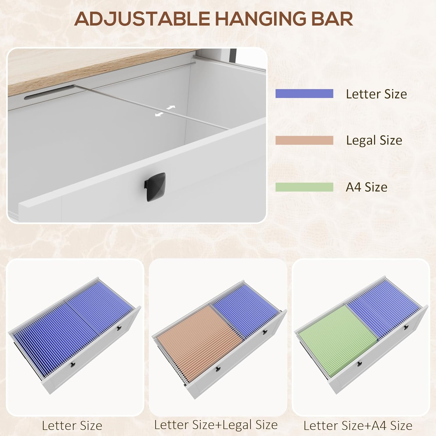 2 Drawer File Cabinet with Lock, Lateral Filing Cabinet with Keys