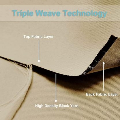 Patio Curtains Outdoor - Waterproof Heat UV Shade Privacy Blackout Curtains for Porch Gazebo Canopy Pergola Garage Sun Room Decor, 84 Width x 84 inch Length, 1 Panel, Biscotti Beige