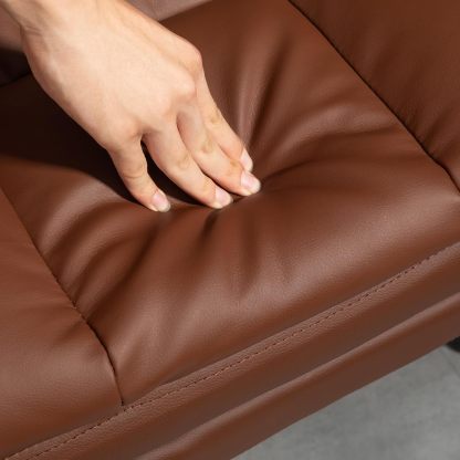 Executive Office Chair with Footrest and Lumbar Support, PU Leather Ergonomic Office Desk Chair, Reclining and Swivel Chair