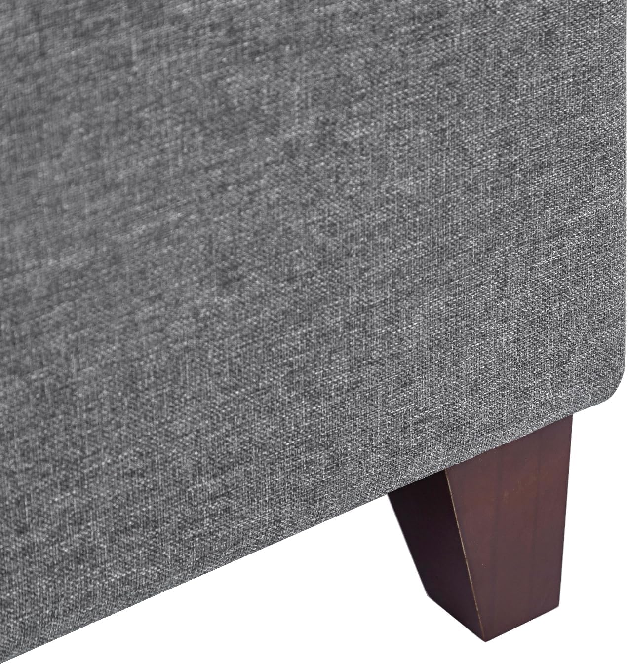 Square Ottoman Fabric Cube Foot Rest Stool with Wooden Legs