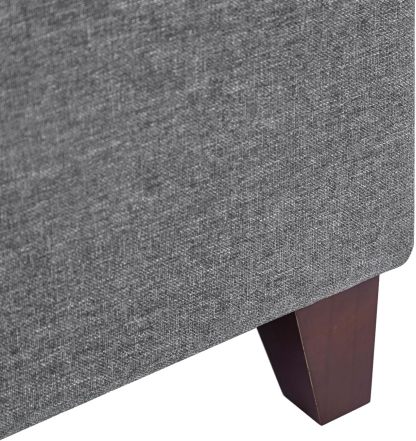 Square Ottoman Fabric Cube Foot Rest Stool with Wooden Legs