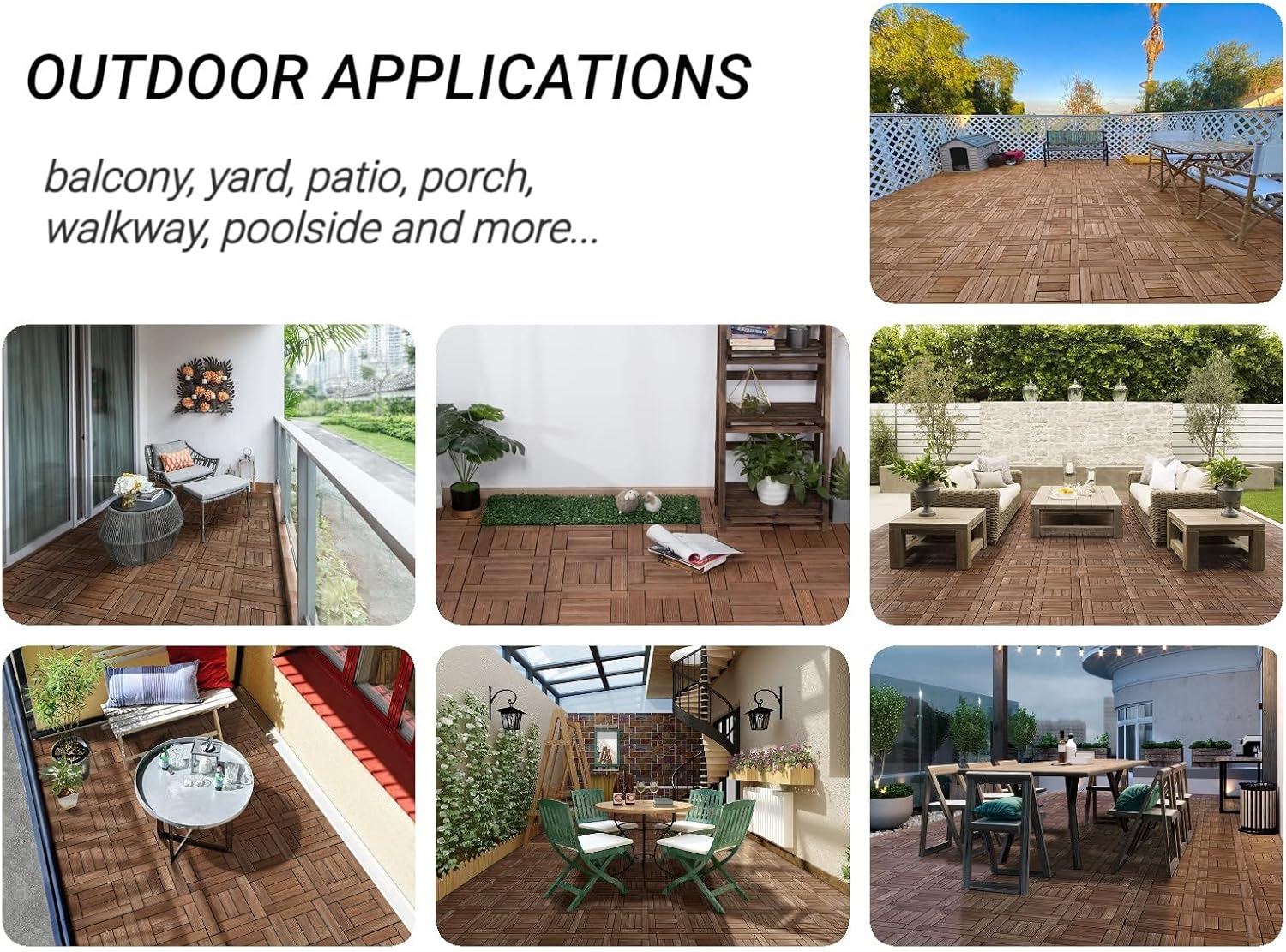  Wooden Flooring Patio Deck Tiles Interlocking Tiles