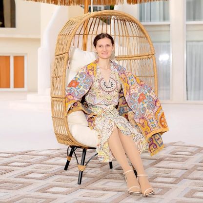 Oversized Wicker Egg Chair Hand-Woven Stable and Sturdy 440 lbs. Load