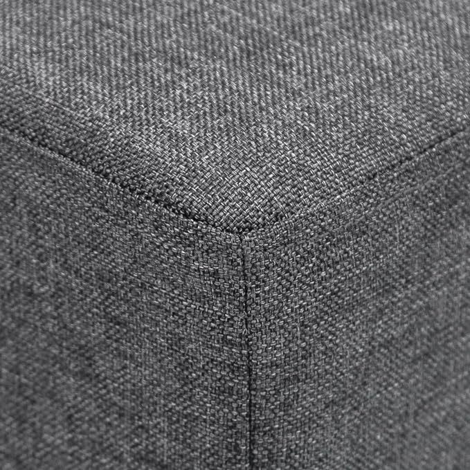 Square Ottoman Fabric Cube Foot Rest Stool with Wooden Legs