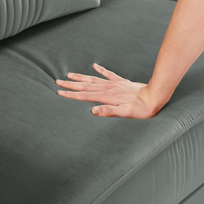 79”W Velvet Small Sofa Couch, Modern Oversized Loveseat with 2 Matching Pillows