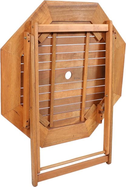 Wood Octagon Outdoor Folding Patio Table - Teak Oil Finish
