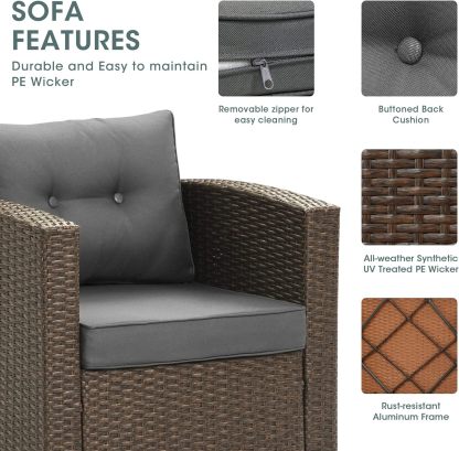 Outdoor Furniture, Brown/Dark Grey