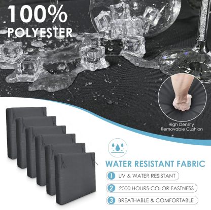 Outdoor Patio Furniture Sets Aluminum Dining Set Large Size Dining Table with Fire Pit Table