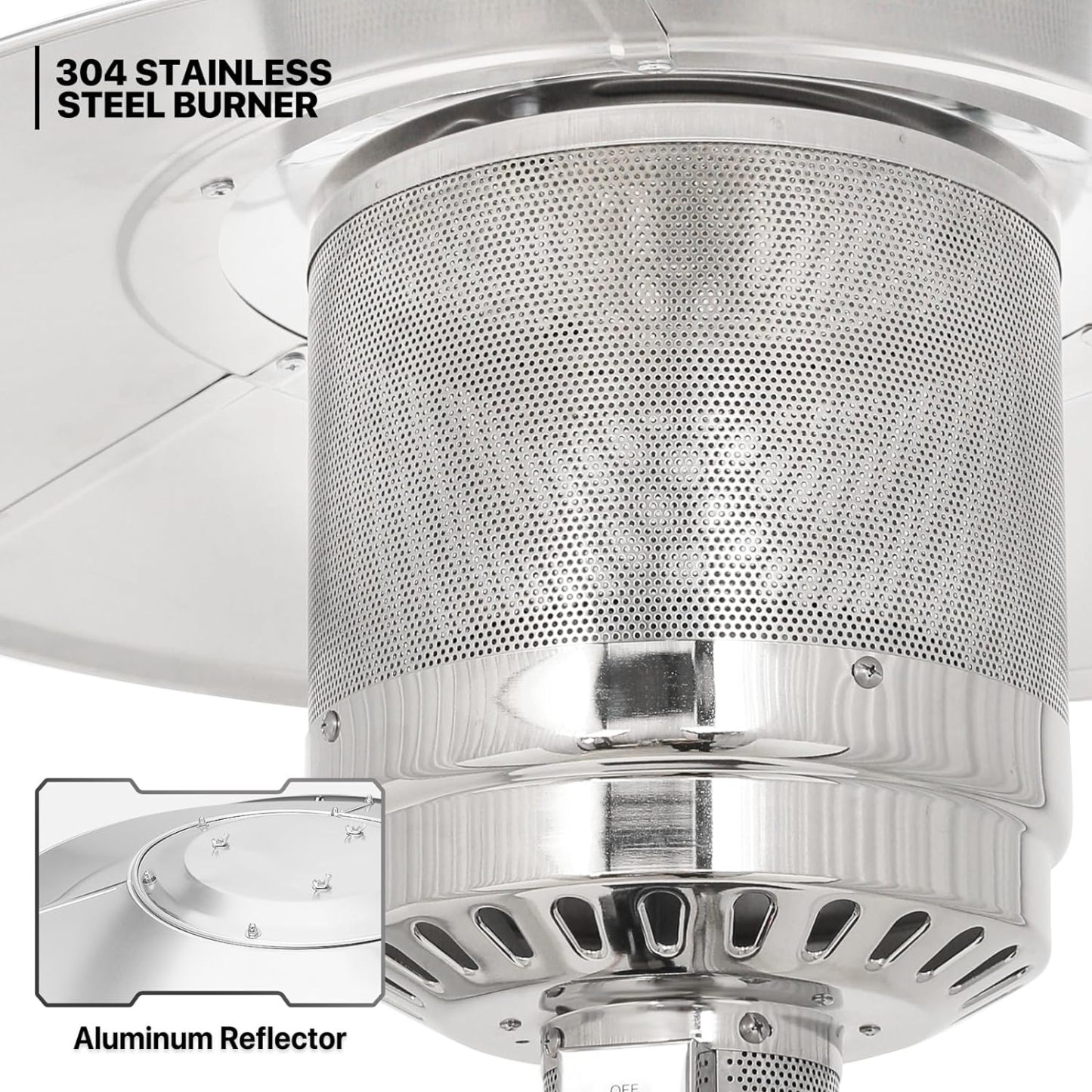 48000 BTU Propane Patio Heater with Stainless Steel Burner Outdoor Patio Heater for Commercial Use, Residential, Garden, Backyard, Porch, Deck, Balcony (Brown)